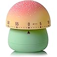 NUOSWEK Mechanical Kitchen Timer, Cute Mushroom Timer for Kids, Wind Up 60 Minutes Manual Countdown Timer for Classroom, Home