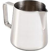 Fino Milk Frother Steaming Pitcher, Professional Quality Stainless Steel, 12-Ounce Capacity