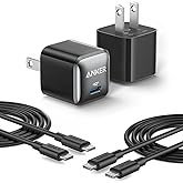 Anker Nano Charger, 2-Pack 20W Compact Fast Charger with PowerIQ Technology, for iPhone 16/16 Plus/16 Pro/16 Pro Max, Galaxy,