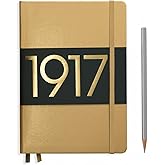 LEUCHTTURM1917 Metallic Special Edition - Medium A5 Dotted Hardcover Notebook (Gold) - 251 Numbered Pages