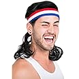 The Bobcat Mullet Headband Wig, Black Hair, One Size