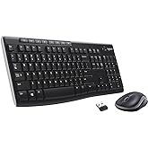 Logitech MK270 Wireless Keyboard And Mouse Combo For Windows, 2.4 GHz Wireless, Compact Mouse, 8 Multimedia And Shortcut Keys