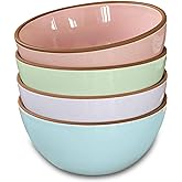 Mora Ceramic Bowls For Kitchen, 28oz - Bowl Set of 4 - For Cereal, Salad, Pasta, Soup, Dessert, Serving etc - Dishwasher, Mic