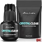Crystal Clear Professional Eyelash Extension Glue | Super Strong Clear Lash Adhesive for Long Lasting Semi Permanent Individu
