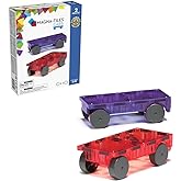 MAGNA-TILES Cars – Purple & Red 2-Piece Magnetic Construction Set, The Original Magnetic Building Brand