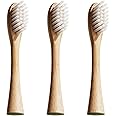 Lumineux Bamboo Replacement Heads 3 Pack - Exclusive to Lumineux Sonic Electric Toothbrush - Soft Bristle Bamboo Heads - Made