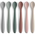6-Piece Silicone Feeding Spoons for First Stage Baby and Infant, Soft-Tip Easy on Gums I Training Spoon | Baby Utensils Feedi