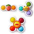 LiKee Strong Suction Cup Fidget Spinnerz Sensory Bath Toys for Baby 12 18 Months Airplane Car Travel Table & Window Toys for 