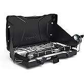 Coleman Triton 2-Burner Propane Camping Stove, Portable Camping Grill/Stove with Adjustable Burners, Wind Guards, Heavy-Duty 