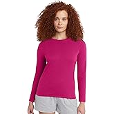 Hanes Women's Originals Long Sleeve Cotton T-Shirt, Lightweight Crewneck Tee, Modern Fit