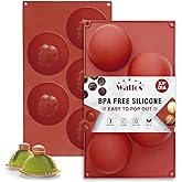 Extra Large 5-Cavity Semi Sphere Silicone Mold, 2 Packs Half Sphere Silicone Baking Molds for Making Chocolate, Cake, Jelly, 