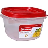 Rubbermaid 2-Cup 7J60 Easy Find Lid Square Food Storage (Pack of 8 Containers), Red