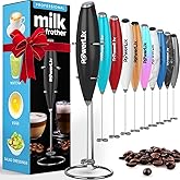 PowerLix Powerful Handheld Milk Frother With Stand Battery Operated Foam Maker Frother Wand For Coffee, Latte, Cappuccino, Ho