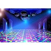 BELECO Disco Party Backdrop 7x5ft Fabric Vintage 70s 80s 90s Disco Ball Stage Backdrop Night Club Neon Music Birthday Backdro