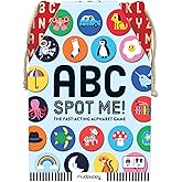 Mudpuppy ABC Spot Me Game from Fast Acting Alphabet Game, Includes 60 Icon Tiles, 26 ABC Cards, Fabric Bag & Instructions, Pe