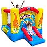 Action Air Inflatable Bounce House, Dinosaur Theme Bouncy Castle with Air Blower, Durable Sewn & Extra Thick for Indoor/Outdo