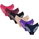 Sunm Boutique Womens Underwear Invisible Seamless Bikini Lace Underwear Half Back Coverage Panties