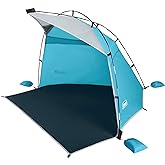 Coleman Beach Shade Canopy Tent, Lightweight & Portable Beach Shade Sets Up in 5 Minutes, UPF 50+ Sun Protection includes San