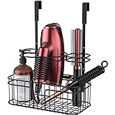 ULG Hair Tool Organizer, Over Cabinet&Wall Mount Hair Care & Styling Tool Organizer,with 5 Adjustable Height and 3 Compartmen