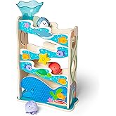 Melissa & Doug Rollables Wooden Ocean Slide Infant and Toddler Toy (5 Pieces) - FSC Certified