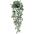 Whonline Fake Hanging Plants, Artificial Small Potted Plants for Indoor Outdoor Aesthetic Office Living Room Shelf Decor (1 P