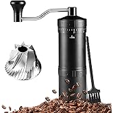 Manual Coffee Grinder-7 Star Stainless Steel Burr Capacity 25g, External Adjustable Setting Portable Hand Coffee Grinder for 