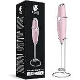 Bean Envy Milk Frother Handheld for Coffee - Electric Hand Blender, Mini Drink Mixer Whisk & Coffee Foamer Wand with Stand fo