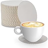MT Products White Thin Paper Coasters 3.25" - Scalloped Edge Disposable Coasters for Drinks Protection Against Leaks and Spil