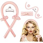 Heatless Curling Rod Headband, Heatless Hair Curler for Long Hair No Heat Hair Curlers to Sleep in Curls Ribbon Soft Hair Rol