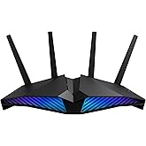 ASUS RT-AX82U (AX5400) Dual Band WiFi 6 Extendable Gaming Router, Gaming Port, Mobile Game Mode, Aura RGB, Included AiProtect