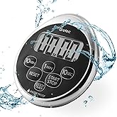 dretec Digital Timer Water Proof Shower Timer Shower Clock Bathroom Kitchen Timer Magnetic Backing Silver Black Officially Te