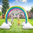 Inflatable Rainbow Cloud Sprinkler Toys, 8 x 5.5 Ft Summer Sprinkler Backyard Water Park Supply for Kids