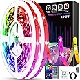 Tenmiro Led Lights for Bedroom 100ft (2 Rolls of 50ft) Music Sync Color Changing Strip Lights with Remote and App Control RGB