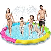 Jasonwell Splash Pad Sprinkler for Kids Splash Play Mat Outdoor Water Toys Inflatable Splash Pad Baby Toddler Pool Boys Girls