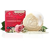 Viori Chamomile Rose Essential Oil Shampoo Bar Made with Rice Water - Handcrafted All Natural Shampoo Bars - Sulfate Free Sha