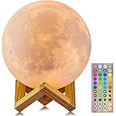 CPLA Moon Lamp 2024 Upgrade 6inch 128 Colors, Kids Room Decor Home Decor- 3D Printing Moon Night Light for Kids Adults- Gifts