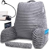 Homie Reading Pillow with Wrist Support, Has Arm Rests, and Back Support for Bed Rest, Lounging, Reading, Working on Laptop, 