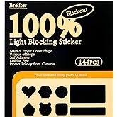 Breliter Light Blocking Stickers - 144PCS Light Blackout Covers with Tweezers for Electronics Light Dimming for Routers, Moni