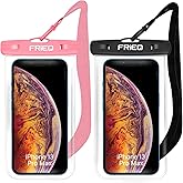 FRiEQ Waterproof Phone Pouch Bag - 2 Pack, Universal IPX8 Waterproof Phone Case Dry Bag with Lanyard for iPhone 15/14/13/12/1