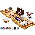 ROYAL CRAFT WOOD Premium Bathtub Tray - Expandable Bath Tray for Tub - Unique House Warming Bath Tub Tray Wood - Luxury Batht