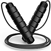 Jump Rope, Tangle-Free Rapid Speed Jumping Rope Cable with Ball Bearings for Women, Men, and Kids, Adjustable Steel Jump Rope