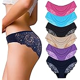 Sunm Boutique Womens Underwear Invisible Seamless Bikini Lace Underwear Half Back Coverage Panties