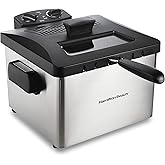 Hamilton Beach Professional Style Electric Deep Fryer, Lid with View Window, 1800 Watts, 19 Cups / 4.5 Liters Oil Capacity, O