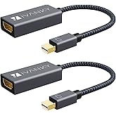 IVANKY Mini Displayport to HDMI Adapter [2-Pack, Super Slim, Braided] Thunderbolt 1&2 to HDMI, Mini DP to HDMI Adapter for Mi