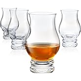 Whiskey glasses Set of 4 - Clear Shot Glasses Bar Set - Old Fashioned Drinking Glasses Gift Set - Brandy Snifter Whisky Glass