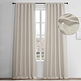 HPD Half Price Drapes Faux Linen Room Darkening Curtains - 84 Inches Long Luxury Linen Curtains for Bedroom & Living Room (1 