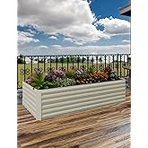 VORTEXTOVE 8x4x2ft Galvanized Raised Garden Bed,Deep Root Planter Box for Vegetables,Flowers,Herbs-Large Metal Raised Garden 