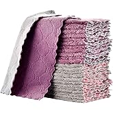 Small Reusable Cleaning Cloths, 6 x 10 inch, Super Absorbent Multipurpose Dish Cloths, for Furniture Rags, Kitchen Cloths, Ta