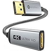 Warrky 4K DisplayPort to HDMI Adapter, [Metal Case, Gold-Plated Pins] Uni-Directional Display Port (DP) to HDMI Monitor Conve