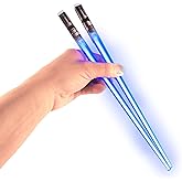Lightsaber Chopsticks Light Up - LED Glowing Light Saber Star Wars Chop Sticks - Reusable Sushi Lightup Sabers Chopstick Set 